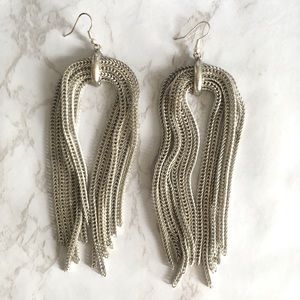 CLOSET CLEAR OUT SALE - Silver fringe earrings